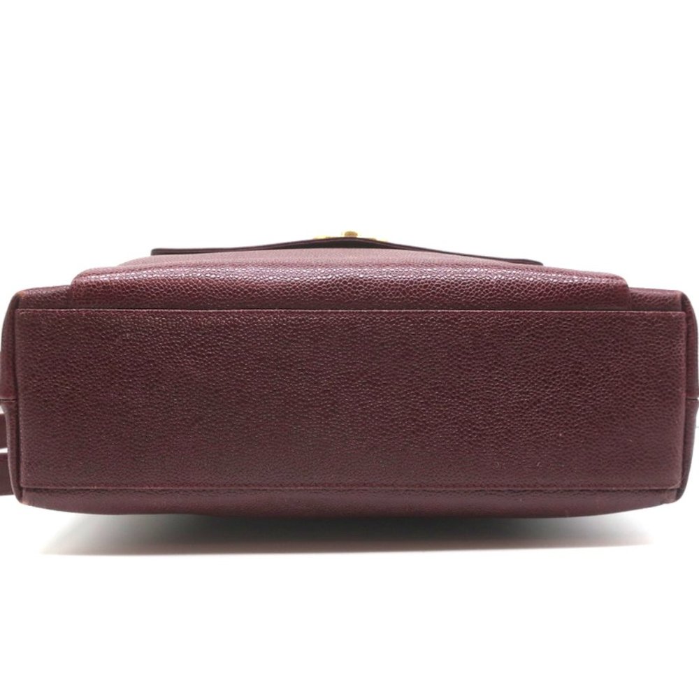 VINTAGE CHANEL 1990S CC FRONT POCKET TOTE BORDEAUX CAVIAR LEATHER SHOULDER BAG - Picture 7 of 12